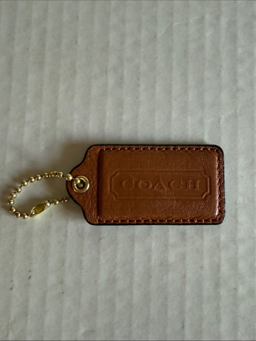 Coach Brown Leather Bag Tag/Keychain